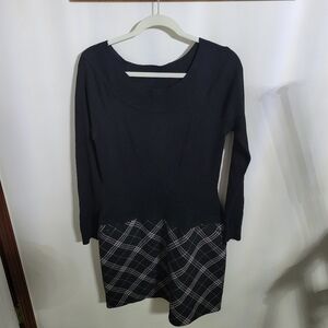 WHBM Long Sleeve Sweater Plaid Skirt Dress Winter Dress 1PC, Size 10